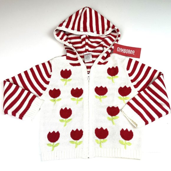 NWT Gymboree Girl Tulip Denim Pant & Tulip Stripe Cardigan 2 Piece Set Size 3 - Picture 7 of 8